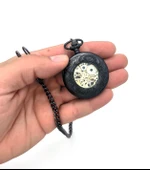 Valkyrie Mekanik Zincirli Cep Saati Şeffaf Tasarım Retro Tarz Kurmalı Koleksiyonluk Köstekli Saat - 9