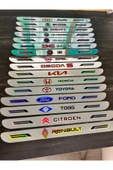 Rukye Shop Skoda Hologram Logolu Araca Özel Marka Logolu Aynalı Kapı Eşiği Koruyucu Yapıştırma 4'lü Set - 2