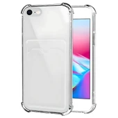 iPhone 6 Plus / 6s Plus Uyumlu Kamera Korumalı Kartlıklı Köşeleri Airbag Tasarımlı Darbe Önleyici Şeffaf Silikon Kılıf - 1