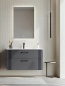 Orka Bari 100 cm Antrasit Banyo Dolabı Takımı (Ledli Ayna) thumbnail 1