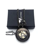 Valkyrie Mekanik Zincirli Cep Saati Şeffaf Tasarım Retro Tarz Kurmalı Koleksiyonluk Köstekli Saat - 5