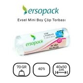 Ersopack Evsel Mini Çöp Torbası 40x50 cm 40'lı x 6 Rulo thumbnail 2