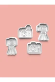Kamera-Fotoğraf Makinesi Figürü Kurabiye Kalıbı Ve Şeker Hamuru Kalıbı 4'lü set - 1