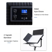 Gdx P500C Bicolor Profesyonel İkili LED Panel Video ve Fotoğraf Stüdyo Işık Seti - 10