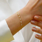 Mini Baget Sıralı Gümüş Bileklik thumbnail 1