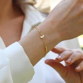 Sedefli Yonca Model Gümüş Bileklik thumbnail 1