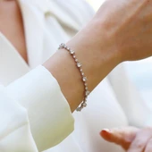 Round Kesim Starlight Diamond Gümüş Bileklik thumbnail 1