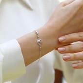 Kalp İncili Trend Gümüş Bileklik thumbnail 5