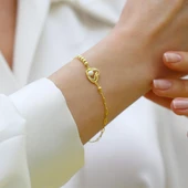 Kalp İncili Trend Gümüş Bileklik thumbnail 1