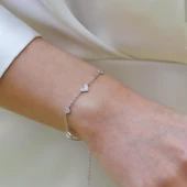 Kalp Sedef Taşlı Gümüş Bileklik thumbnail 4