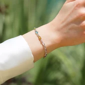 Elips Taşlı Renkli Gümüş Bileklilk thumbnail 4