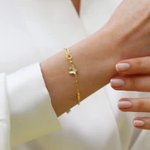 Kelebek Sedef Taşlı Gümüş Bileklik thumbnail 2