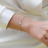 Kelebek Sedef Taşlı Gümüş Bileklik thumbnail 6