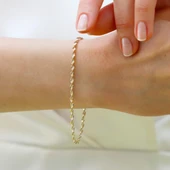 Burgu Çift Renkli Gümüş Bileklik thumbnail 2