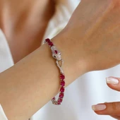 Sky Red Colleciton Serpent Yakut Creatif Gümüş Bileklik - 1