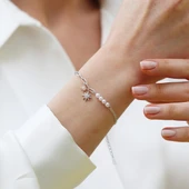 İncili Kutup Yıldızı Gümüş Trend Bileklik thumbnail 4