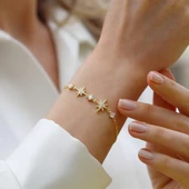 Kutup Yıldızı Zirkon Taşlı Gümüş Bileklik thumbnail 1