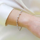 Round Kesim Starlight Diamond Gümüş Bileklik thumbnail 3