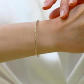 Burgu Çift Renkli Ajda Modeli Gümüş Bileklik thumbnail 2