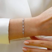 Mini Baget Sıralı Gümüş Bileklik thumbnail 8