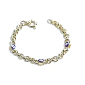 Elips Mineli Hallow Gold Gümüş Bileklik thumbnail 5