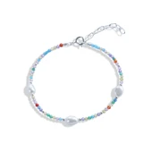 Doğaltaş Renkli İncili Gümüş Bileklik thumbnail 8