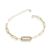 Trend Zincirli Taşlı Gümüş Bileklik thumbnail 4