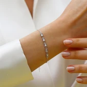 Mini Baget Sıralı Gümüş Bileklik thumbnail 6