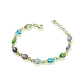 Elips Taşlı Renkli Gümüş Bileklilk thumbnail 3