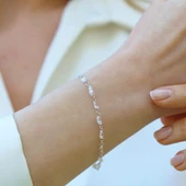 Kristal Sıra Taşlı Gümüş Bileklik thumbnail 5