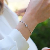 Yonca Taşlı Trend Gümüş Bileklik thumbnail 7