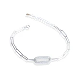 Trend Zincirli Taşlı Gümüş Bileklik thumbnail 9