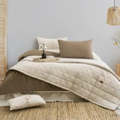 Schafer Home Soft Yatak Örtüsü Nevresim Seti 5 Parça-Bej - 1