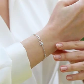 Yonca Taşlı Trend Gümüş Bileklik thumbnail 5