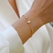 Sedefli Yonca Model Gümüş Bileklik thumbnail 2