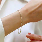 Burgu Çift Renkli Gümüş Bileklik thumbnail 1