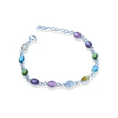 Elips Taşlı Renkli Gümüş Bileklilk thumbnail 8