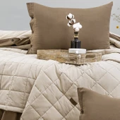 Schafer Home Soft Yatak Örtüsü Nevresim Seti 5 Parça-Bej - 3