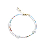 Doğaltaş Renkli İncili Gümüş Bileklik thumbnail 4