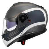 LS2 STROBE 2 VICTORY MAT GRİ-MAVİ-KUM KASK - 2