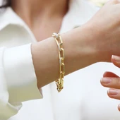 Trend Taşlı Hallow Gold Gümüş Bileklik thumbnail 4