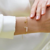 İncili Kutup Yıldızı Gümüş Trend Bileklik thumbnail 2