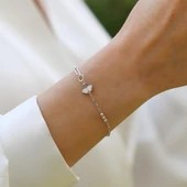 Sedefli Yonca Model Gümüş Bileklik thumbnail 6