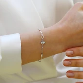 Sedefli Yonca Model Gümüş Bileklik thumbnail 8