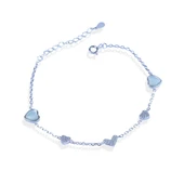 Kalp Sedef Taşlı Gümüş Bileklik thumbnail 5