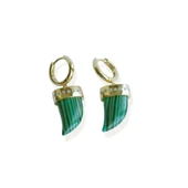 Malahit Taşlı Fildişi Gold Gümüş Küpe thumbnail 3