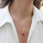 Kaplumbağa Doğaltaşlı Charm Gümüş Kolye thumbnail 2