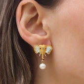 Fil İncili Gümüş Trend Küpe thumbnail 3