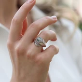 Serpent Modeli Ayarlanabilir Gümüş Yüzük thumbnail 4