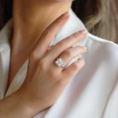 Sky Diamond Squre 2,50ct Gümüş Yüzük thumbnail 1